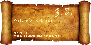 Zelenák Dina névjegykártya